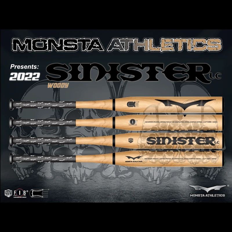 Clearance – Monsta Wood Grain Sinister LE 12.5″ USA Slowpitch Softball Bat: Woody