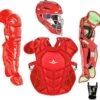 All-Star System 7 Certified NOCSAE Young Pro Catcher's Set (Ages 12-16) - Solid Scarlet