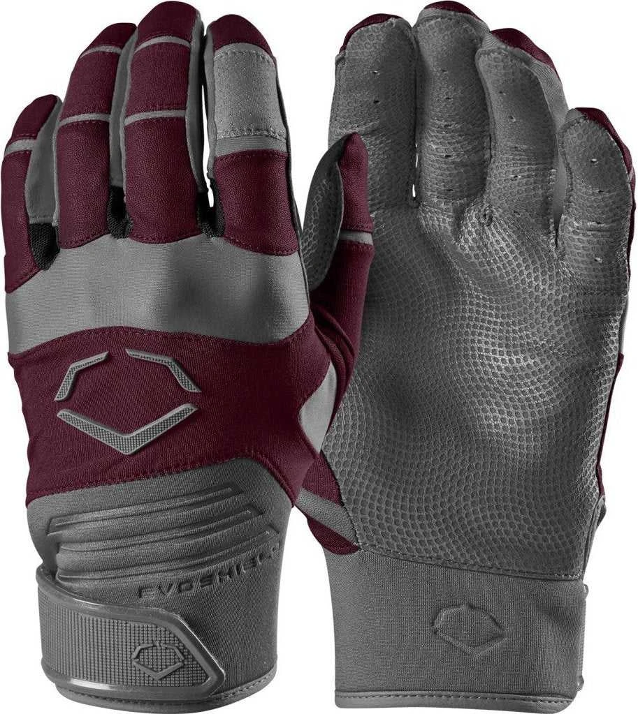 EvoShield Youth Evo Aggressor Batting Gloves - Maroon
