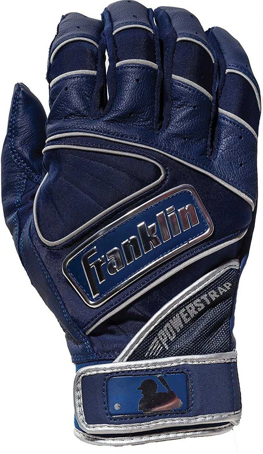 Franklin Chrome Powerstrap Adult Batting Gloves - Navy