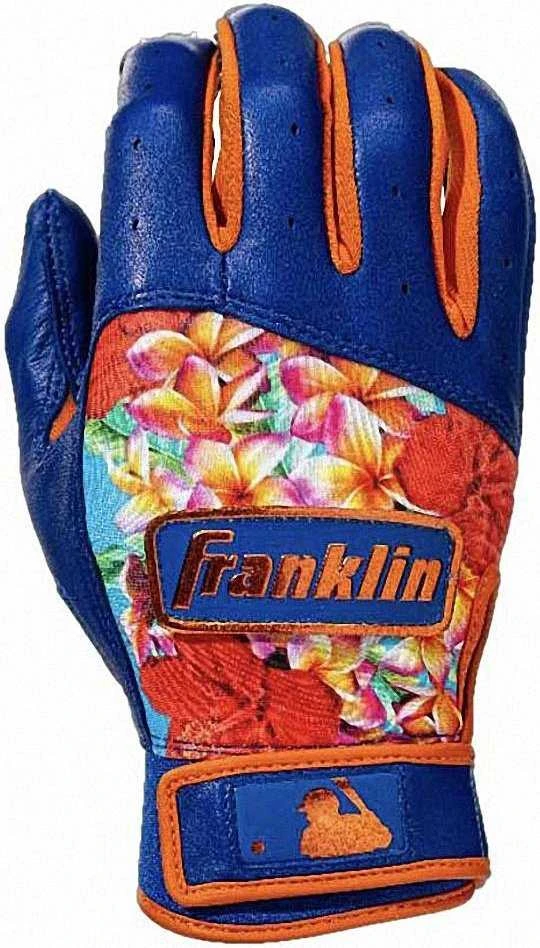 Franklin Francisco Lindor Pro Classic Batting Gloves Floral - Navy Orange