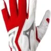 Mizuno Adult MVP Batting Gloves - Red White