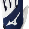 Mizuno MVP Adult Baseball Batting Glove - White Navy