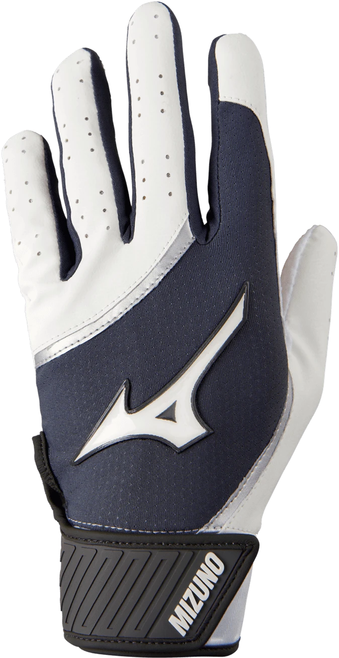 Mizuno MVP Youth Baseball Batting Glove - White Gray