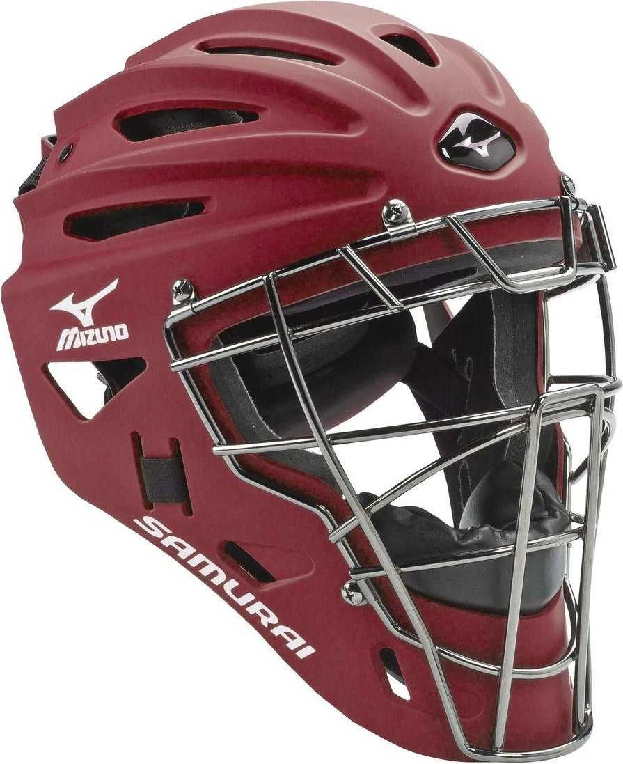 Mizuno Samurai G4 Youth Baseball Catcher's Helmet - Maroon