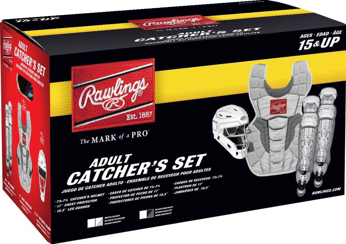 Rawlings 2022 Velo 2.0 Intermediate Catcher's Set - White Silver - Image 2
