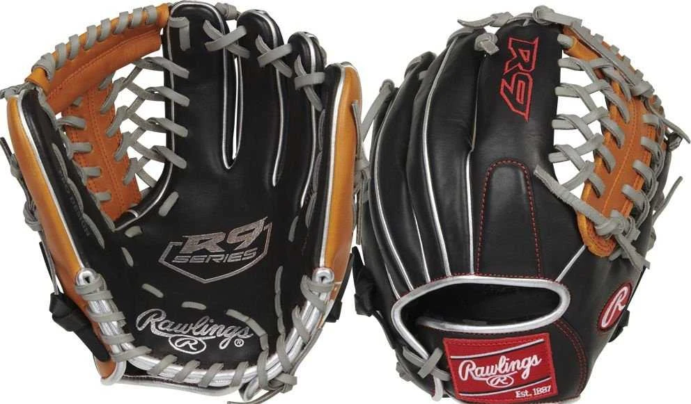 Rawlings 2023 R9 Contour Series 11.50" Infield Glove R9115U-4BT- Black Gold - Image 2