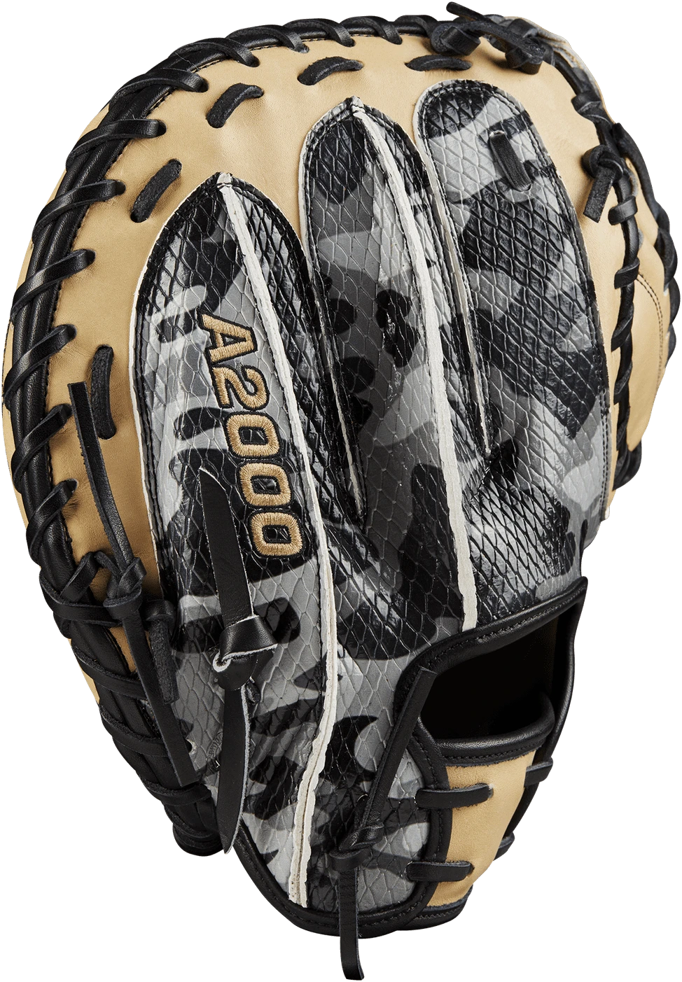 Wilson A2000 CM33SS Catcher's Mitt WBW10128333 Oct 2022 GOTM - Black Camo Blonde