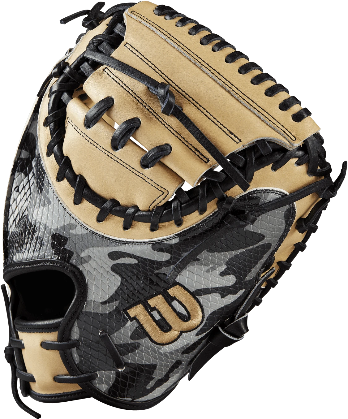 Wilson A2000 CM33SS Catcher's Mitt WBW10128333 Oct 2022 GOTM - Black Camo Blonde - Image 4