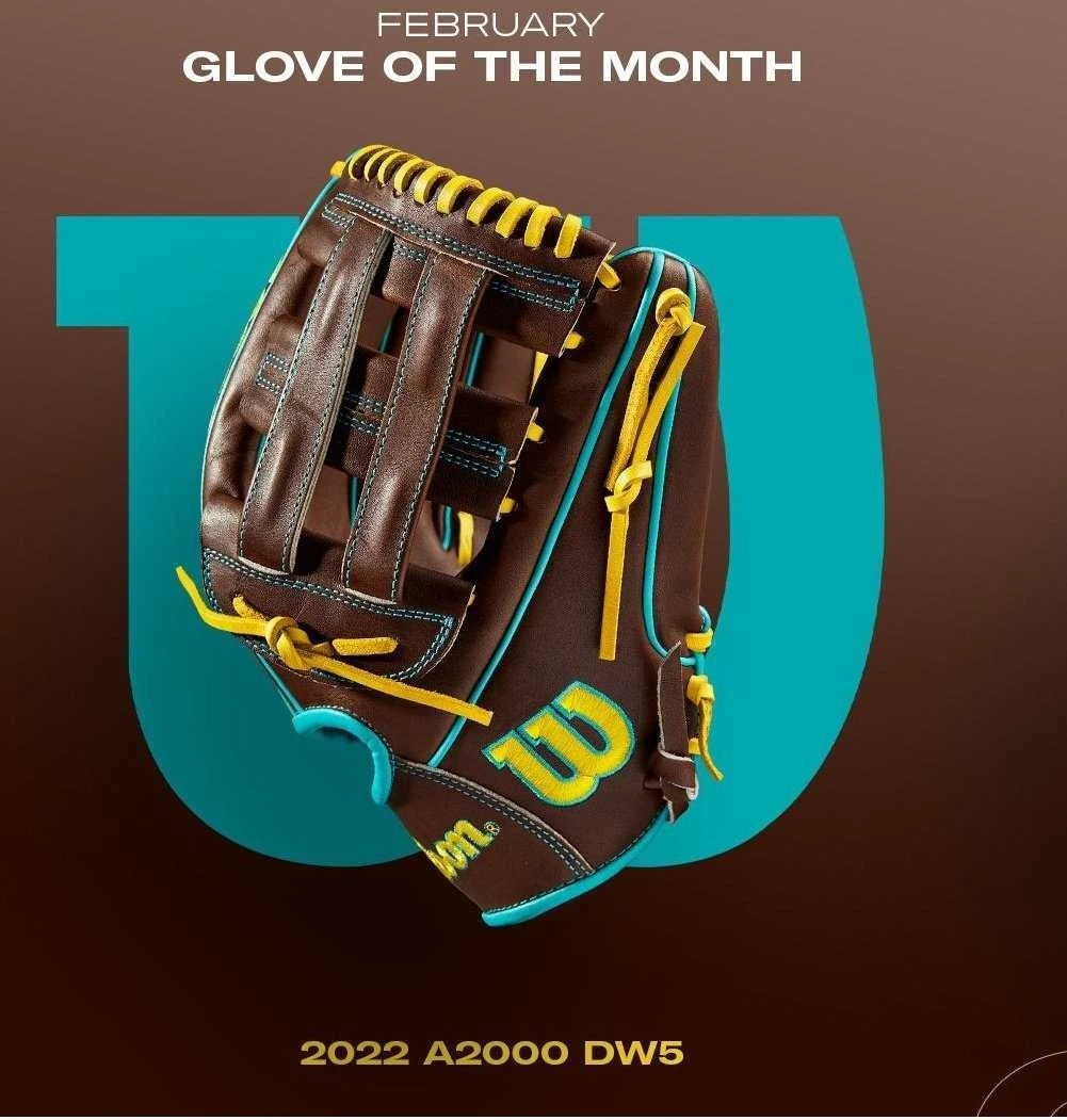 Wilson A2000 DW5 12.00" Infield Glove Feb 2022 GOTM WBW10087812 - Dark Brown Yellow - Image 3