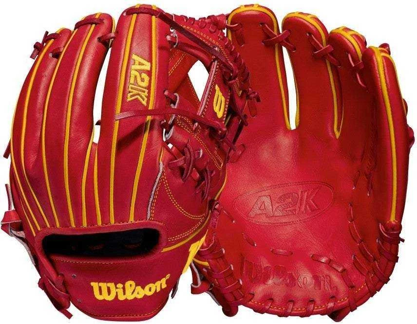Wilson A2K OA1 GM 11.50" Infield Baseball Glove - Red Yellow - Image 3