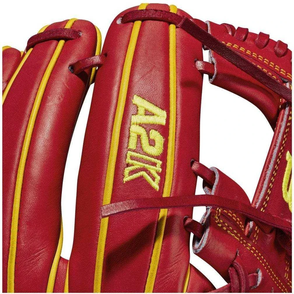 Wilson A2K OA1 GM 11.50" Infield Baseball Glove - Red Yellow - Image 7