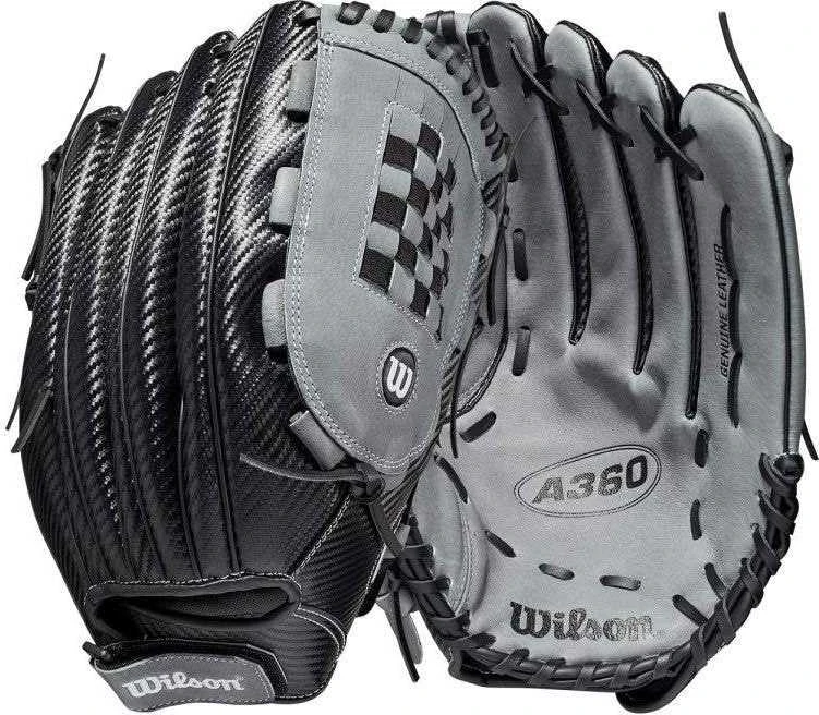 Wilson A360 SP14 14.00" Slowpitch Softball Glove - Black Gray - Image 3