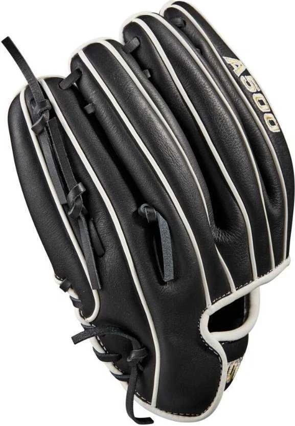 Wilson A500 10.50" Infield Baseball Glove - Black White - Image 4